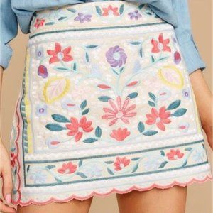 J.Marie M Womens Floral Embroidered Pastel Mini Skirt Multicolor